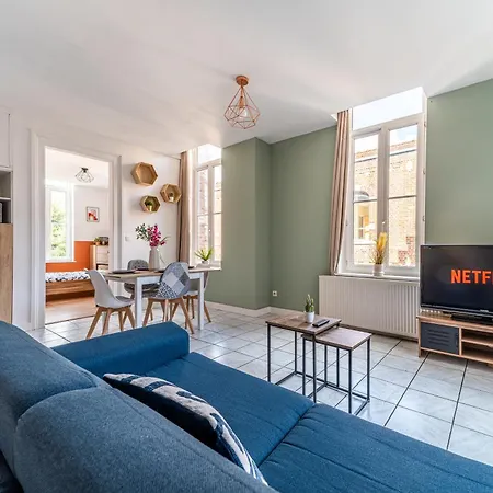 Le Beaumont - Barbieux - 3 Lits - Wifi - Parking - Terrasse Prive Apartamento Roubaix
